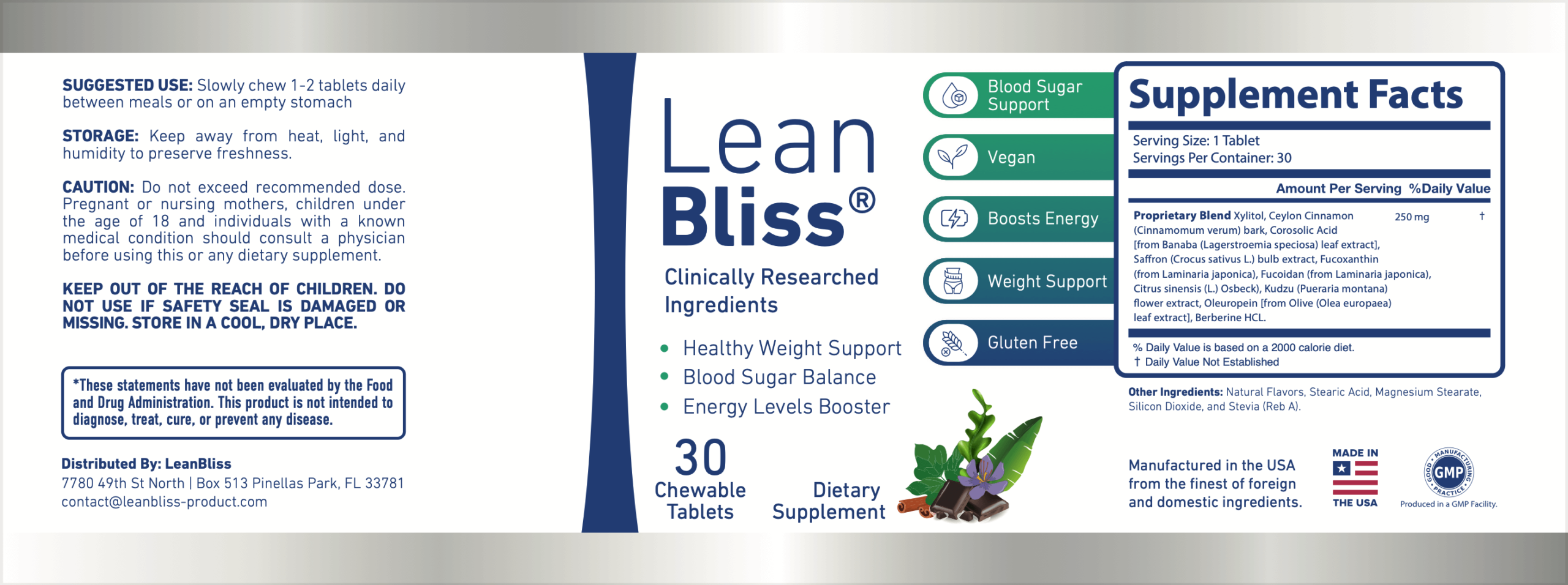 leanBliss supplement Facts